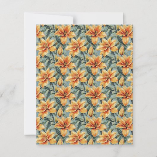 Orange Lily & Sage Background Scrapbook Paper (正面)