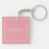 Orange Lily Wedding personalized guest keepsake キーホルダー (裏面)