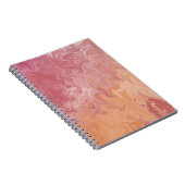 Orange Liquid Marble Abstract Pattern ノートブック (右側)