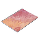 Orange Liquid Marble Abstract Pattern ノートブック (左側)