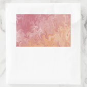 Orange Liquid Marble Abstract Pattern 長方形シール (バッグ)