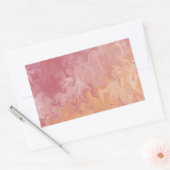 Orange Liquid Marble Abstract Pattern 長方形シール (封筒)