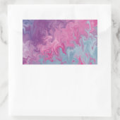 Orange Liquid Marble Abstract Pattern 長方形シール (バッグ)