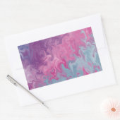 Orange Liquid Marble Abstract Pattern 長方形シール (封筒)