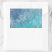 Orange Liquid Marble Abstract Pattern 長方形シール (バッグ)