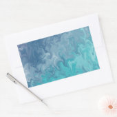 Orange Liquid Marble Abstract Pattern 長方形シール (封筒)