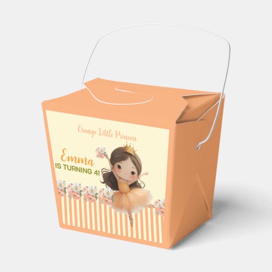 Orange Little Princess Ball Favor Box フェイバーボックス (正面サイド)