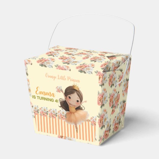 Orange Little Princess Ball Favor Box フェイバーボックス (正面サイド)