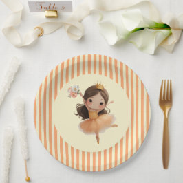Orange Little Princess Ball Paper Plate ペーパープレート