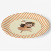 Orange Little Princess Ball Paper Plate ペーパープレート (アングル)