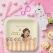 Orange Little Princess Ball Paper Plate ペーパープレート (パーティー)