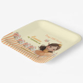 Orange Little Princess Ball Paper Plate ペーパープレート (傾斜あり)