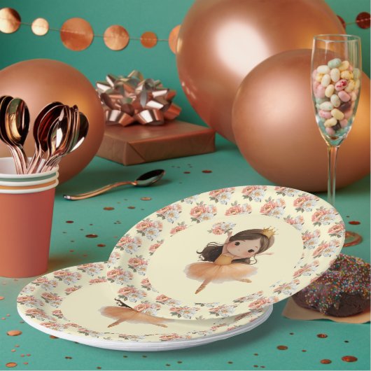 Orange Little Princess Ball Paper Plate ペーパープレート (複数)