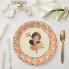 Orange Little Princess Ball Paper Plate ペーパープレート