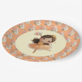 Orange Little Princess Ball Paper Plate ペーパープレート (アングル)