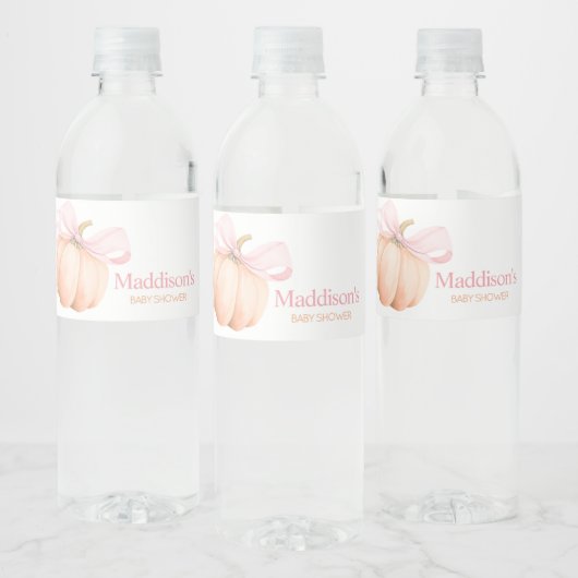 Orange Little Pumpkin Baby Shower ペットボトルラベル (ボトル)