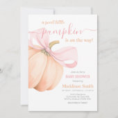 Orange Little Pumpkin Baby Shower 招待状 (正面)