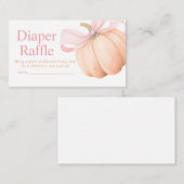 Orange Little Pumpkin Baby Shower Diaper Raffle エンクロージャーカード (正面/裏面)