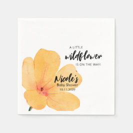 Orange Little Wildflower On the Way Baby Shower スタンダードカクテルナプキン
