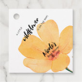 Orange Little Wildflower On the Way Baby Shower フェイバータグ (正面)