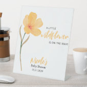 Orange Little Wildflower On the Way Baby Shower 台座サイン (インサイチュ)