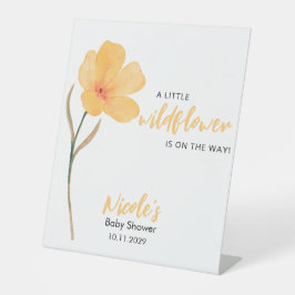 Orange Little Wildflower On the Way Baby Shower 台座サイン