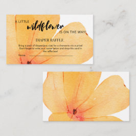 Orange Little Wildflower On the Way Diaper Raffle エンクロージャーカード