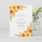 Orange Lively Botanical Spring Wedding 招待状 (スタンド正面)