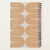 Orange Lombard Wavy Lines Modern Custom Notebook ノートブック (裏面)