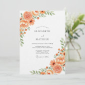 Orange Lush Bloom Wedding 招待状 (スタンド正面)