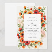 Orange Magnificent Summer Wedding 招待状 (正面/裏面)