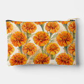 Orange marigold flowers pattern アクセサリーポーチ (裏面)