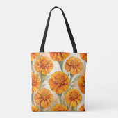 Orange marigold flowers pattern トートバッグ (裏面)