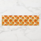 Orange marigold flowers pattern ペットボトルラベル (シングルラベル)