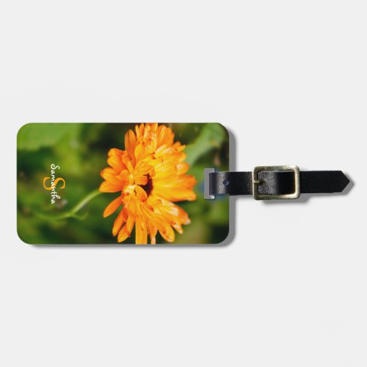Orange Marigold Luggage tag ラゲッジタグ (正面横)