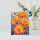 Orange Marigolds | October Flower Watercolor Card (スタンド正面)