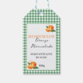 Orange Marmalade Jar Label Personalized Gingham  ギフトタグ (正面)