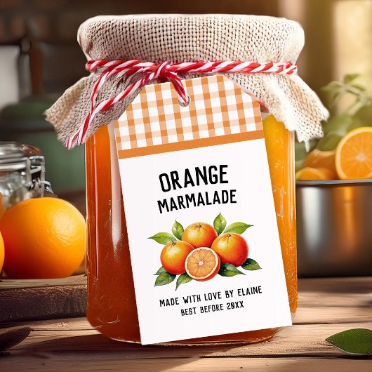 Orange marmalade Preserveラベルパター市松模様にン ギフトタグ