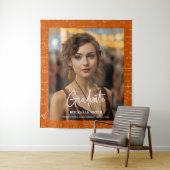 Orange Math Handwritten Script Photo Graduation  タペストリー (インサイチュ)