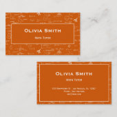 Orange Math Tutor Teacher Formula 名刺 (正面/裏面)