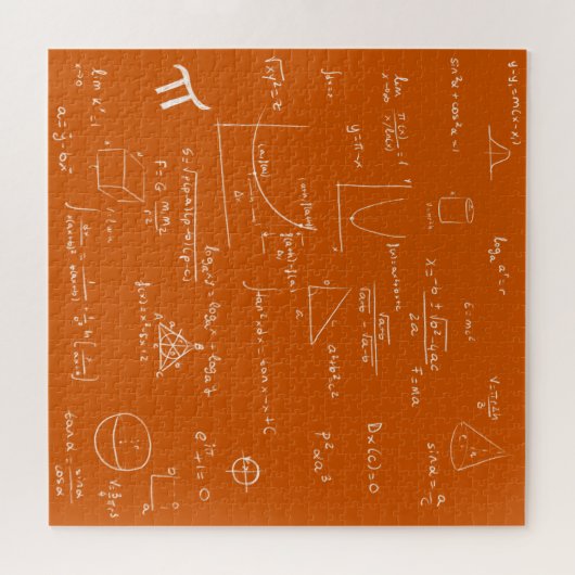 Orange Mathematic Formulas and Equations ジグソーパズル (横)