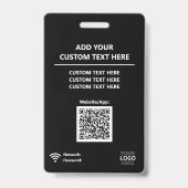 Orange Media Access Pass QR Code Custom Conference バッジ (裏面)