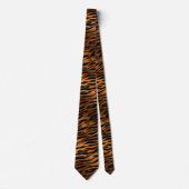 Orange  Metallic Tiger Stripes Fur ネクタイ (正面)