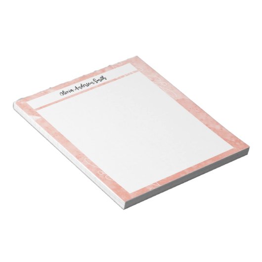 Orange Minimalist Custom Notepad | Cute Gift ノートパッド (アングル)