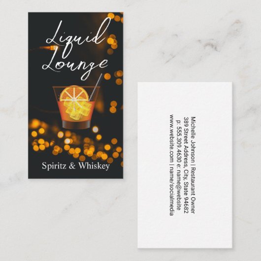 Orange Mixed Cocktail | Mood Lighting 名刺 (正面/裏面)