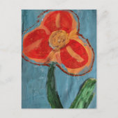 Orange Mixed Media Flower ポストカード (正面)