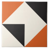 Orange Modern Geometric Shape Pattern タイル (正面)