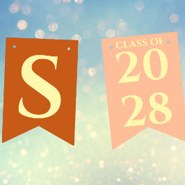 Orange Modern Graduation Party Congratulations バンティングフラッグ