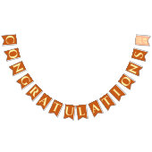 Orange Modern Graduation Party Congratulations バンティングフラッグ (全)