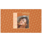 Orange Modern Graduation Photo Cap Pattern テーブルクロス (正面(横))